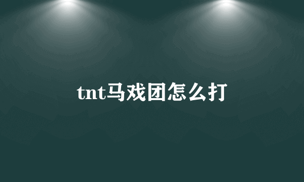 tnt马戏团怎么打