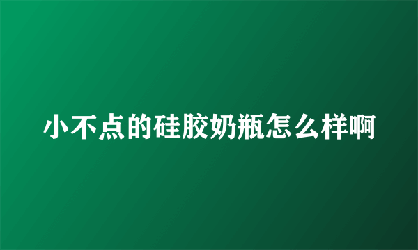 小不点的硅胶奶瓶怎么样啊