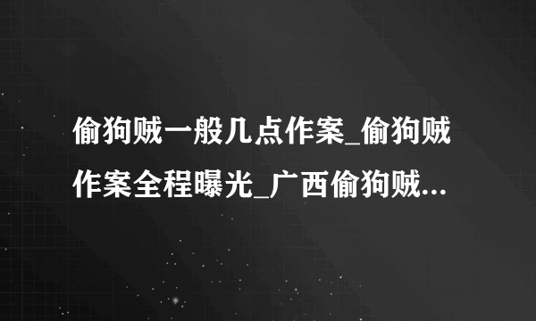 偷狗贼一般几点作案_偷狗贼作案全程曝光_广西偷狗贼被打死视频-飞外网