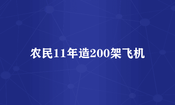 农民11年造200架飞机