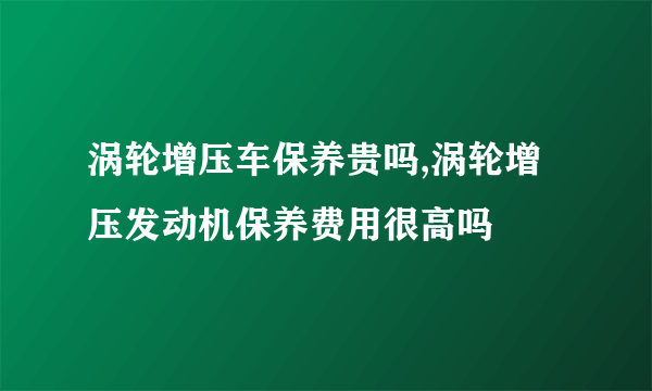 涡轮增压车保养贵吗,涡轮增压发动机保养费用很高吗