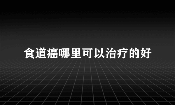 食道癌哪里可以治疗的好