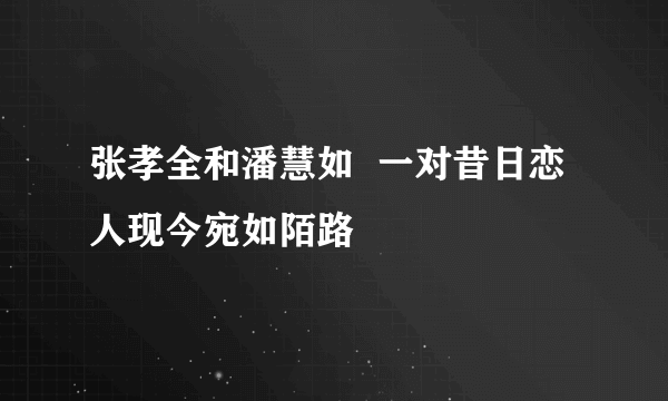 张孝全和潘慧如  一对昔日恋人现今宛如陌路