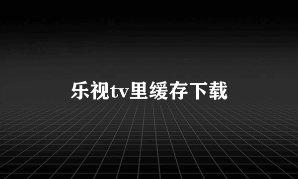 乐视tv里缓存下载