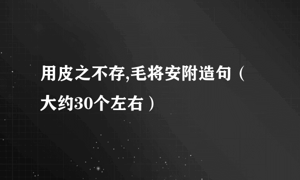 用皮之不存,毛将安附造句（大约30个左右）