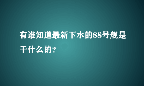 有谁知道最新下水的88号舰是干什么的？