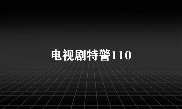 电视剧特警110