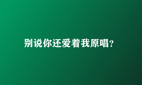 别说你还爱着我原唱？