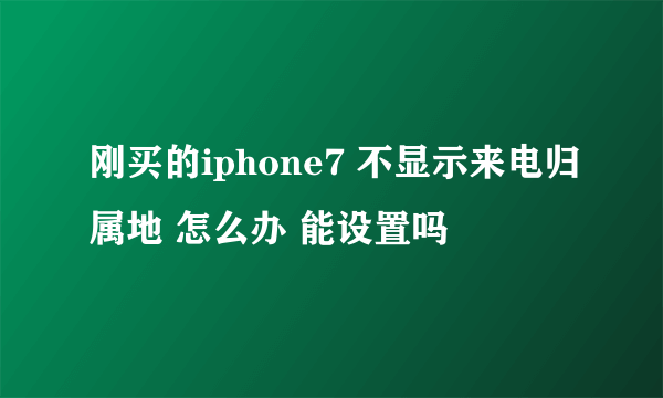 刚买的iphone7 不显示来电归属地 怎么办 能设置吗