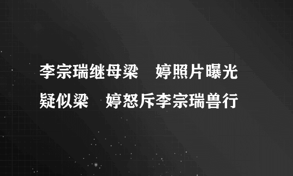 李宗瑞继母梁婖婷照片曝光   疑似梁婖婷怒斥李宗瑞兽行