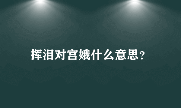 挥泪对宫娥什么意思？