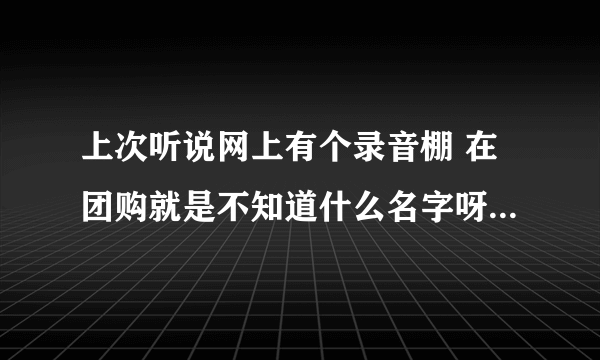 上次听说网上有个录音棚 在团购就是不知道什么名字呀！求解！！