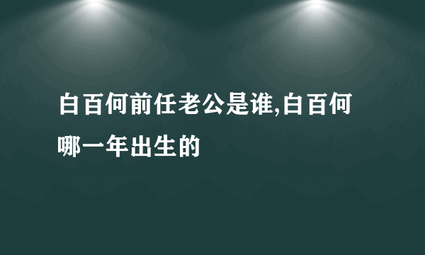 白百何前任老公是谁,白百何哪一年出生的