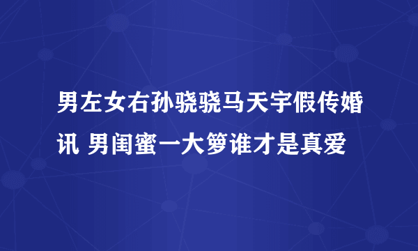 男左女右孙骁骁马天宇假传婚讯 男闺蜜一大箩谁才是真爱