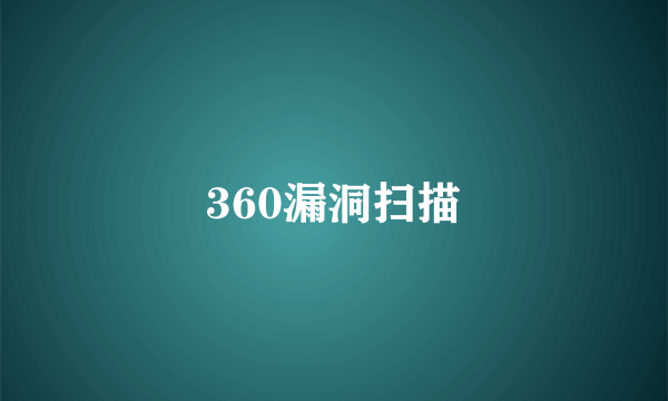 360漏洞扫描