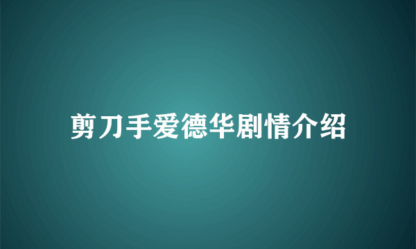 剪刀手爱德华剧情介绍