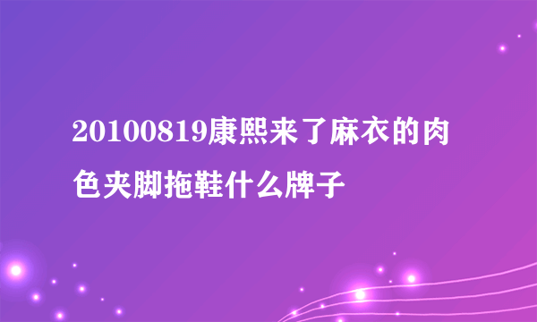 20100819康熙来了麻衣的肉色夹脚拖鞋什么牌子