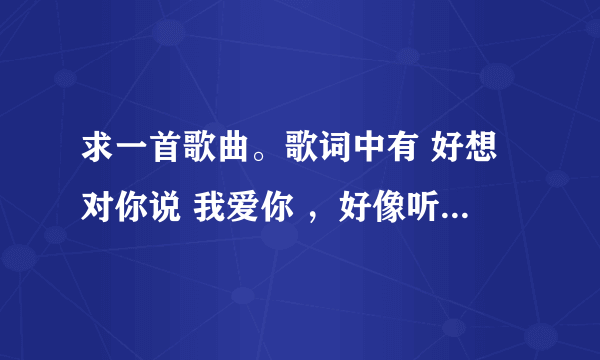 求一首歌曲。歌词中有 好想对你说 我爱你 ，好像听你说 你想我，这么多年你有没有想起过我。。。。。