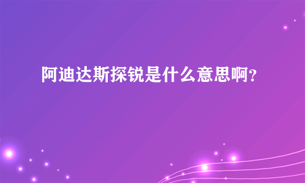 阿迪达斯探锐是什么意思啊？