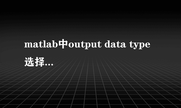 matlab中output data type选择double是什么意思？