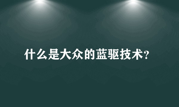 什么是大众的蓝驱技术？