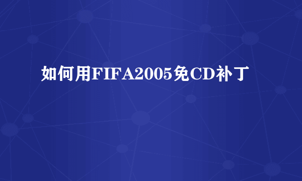 如何用FIFA2005免CD补丁