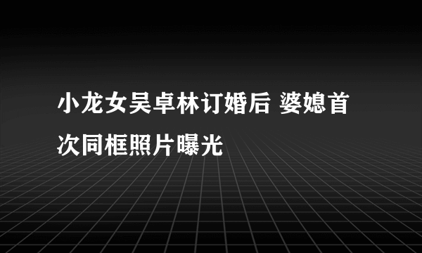 小龙女吴卓林订婚后 婆媳首次同框照片曝光