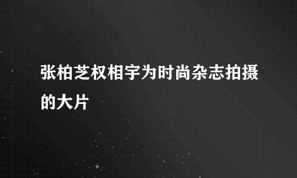 张柏芝权相宇为时尚杂志拍摄的大片