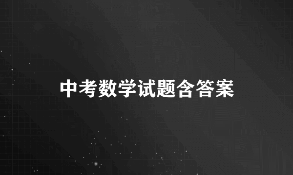 中考数学试题含答案