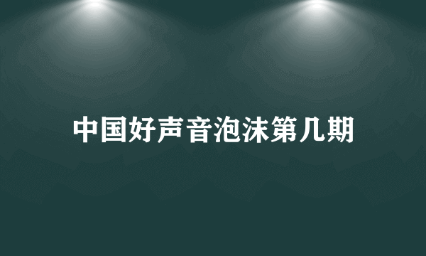 中国好声音泡沫第几期