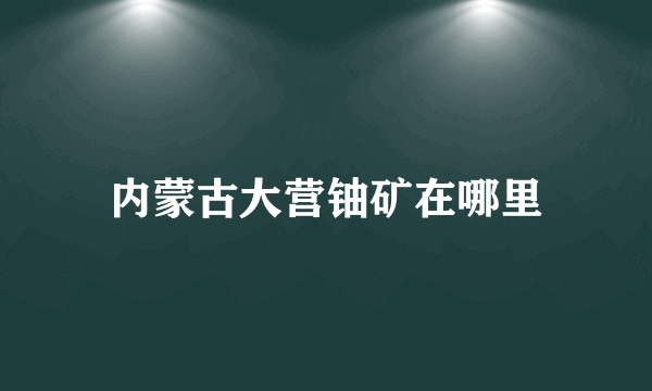 内蒙古大营铀矿在哪里