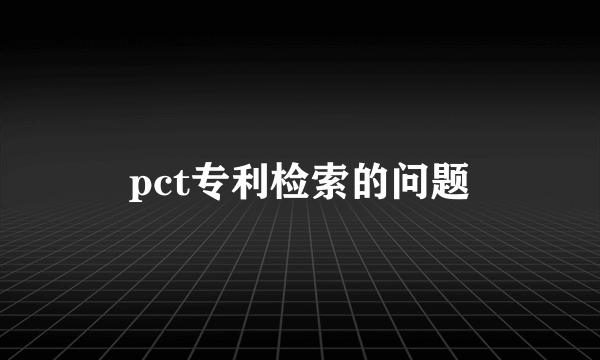 pct专利检索的问题