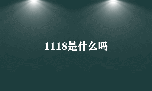 1118是什么吗