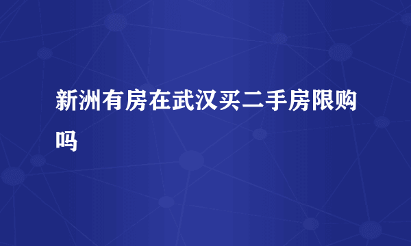 新洲有房在武汉买二手房限购吗