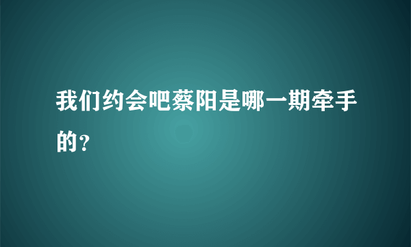 我们约会吧蔡阳是哪一期牵手的？