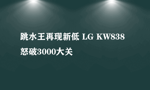 跳水王再现新低 LG KW838怒破3000大关