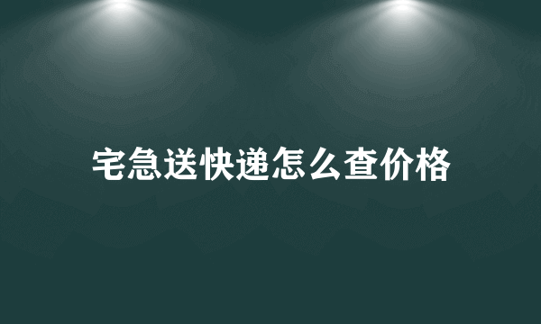 宅急送快递怎么查价格