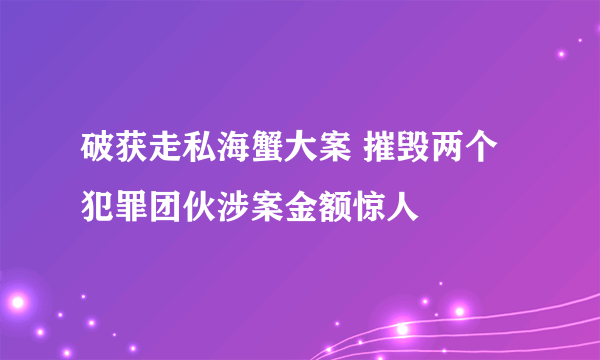 破获走私海蟹大案 摧毁两个犯罪团伙涉案金额惊人