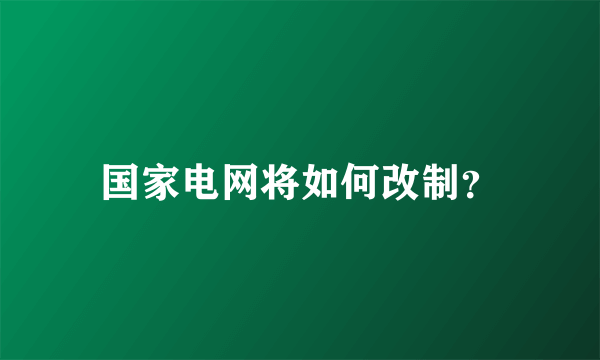 国家电网将如何改制？