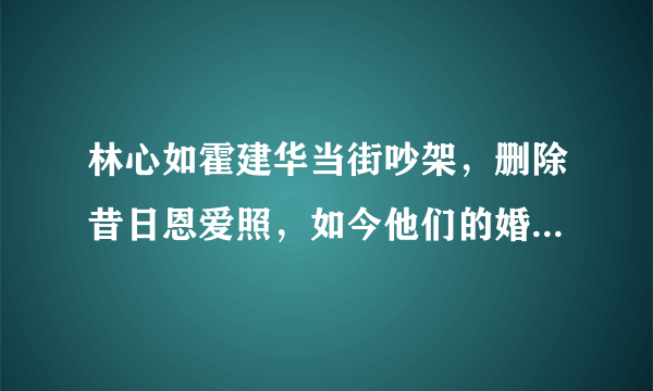 林心如霍建华当街吵架，删除昔日恩爱照，如今他们的婚姻状况如何？