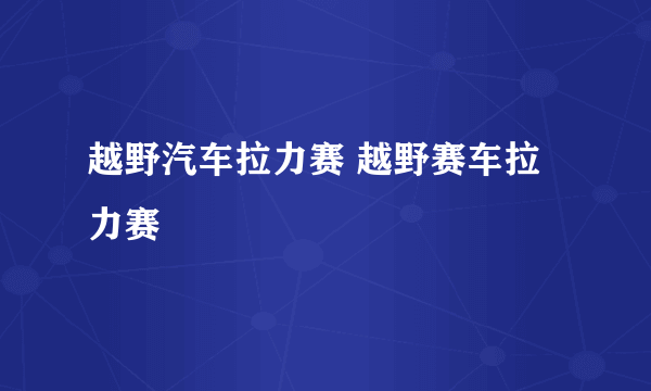 越野汽车拉力赛 越野赛车拉力赛