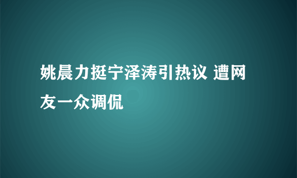 姚晨力挺宁泽涛引热议 遭网友一众调侃