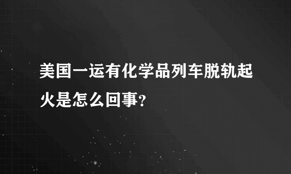 美国一运有化学品列车脱轨起火是怎么回事？