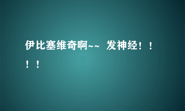 伊比塞维奇啊~~  发神经！！！！