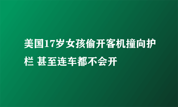 美国17岁女孩偷开客机撞向护栏 甚至连车都不会开