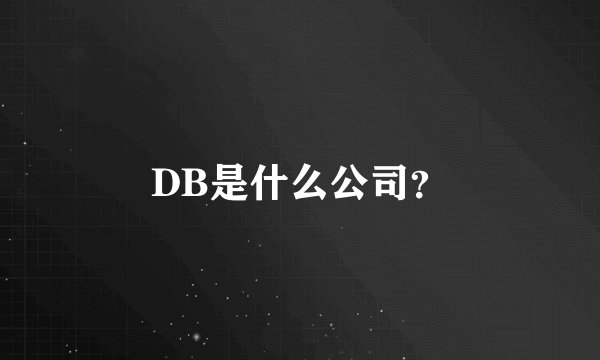 DB是什么公司？