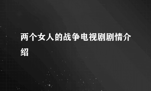 两个女人的战争电视剧剧情介绍