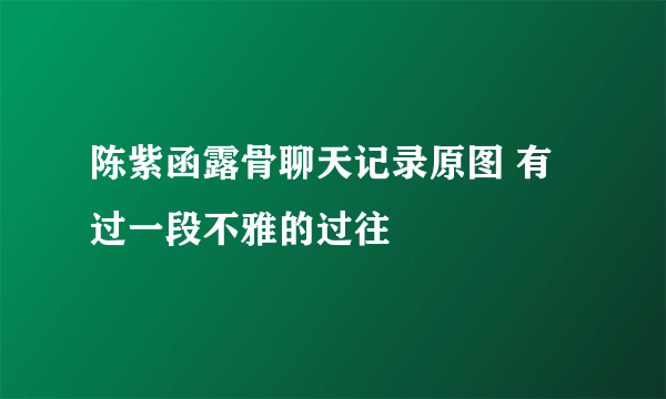 陈紫函露骨聊天记录原图 有过一段不雅的过往