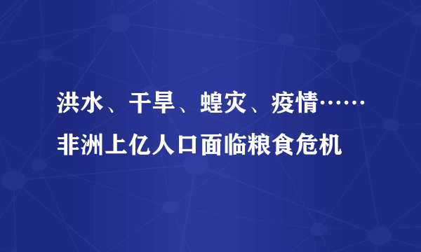 洪水、干旱、蝗灾、疫情……非洲上亿人口面临粮食危机