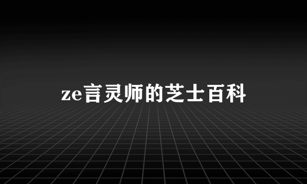 ze言灵师的芝士百科